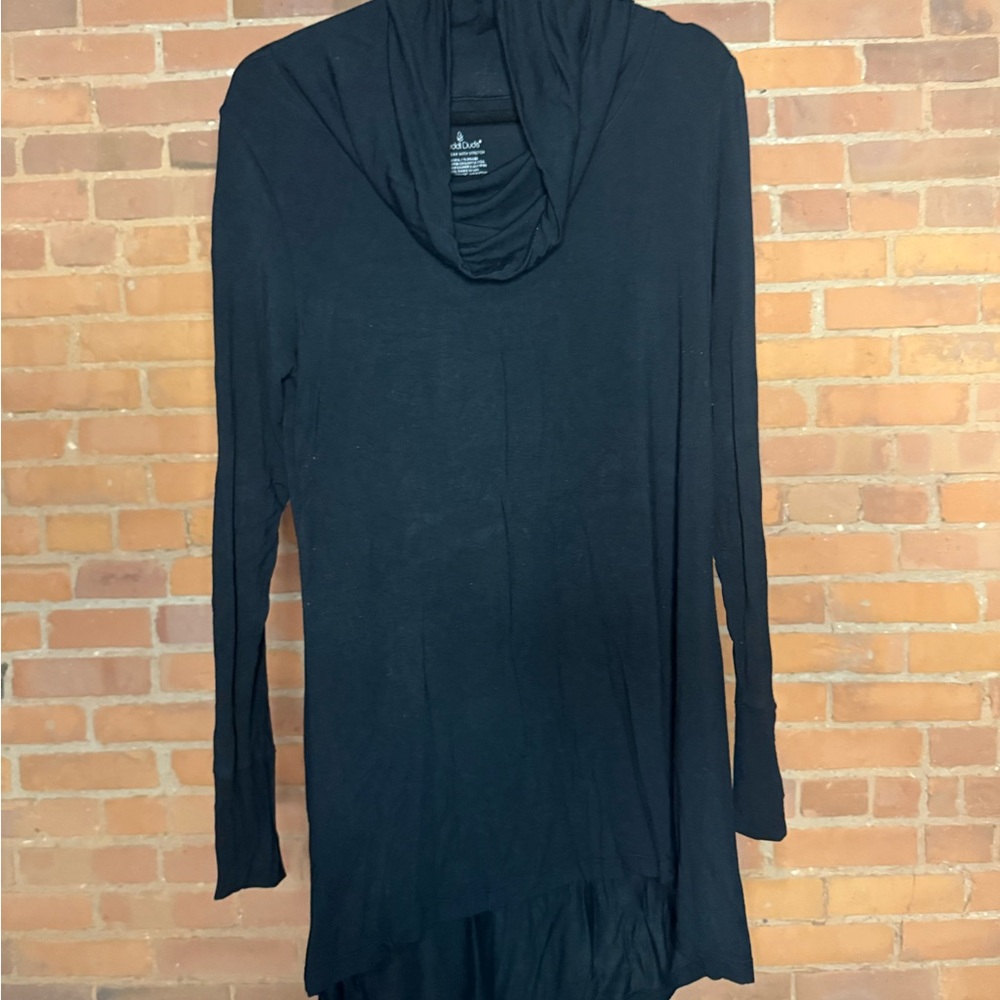 Cuddle Duds Black Cowl Neck Long Sleeve Top L